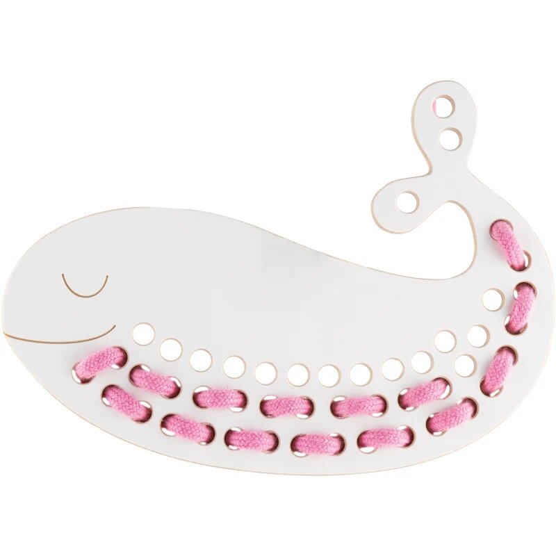 Milin Big Wooden Lacing Toy Whale Jack aktivnostna igrača 9 cm x 195 cm x 07 cm 1 kos