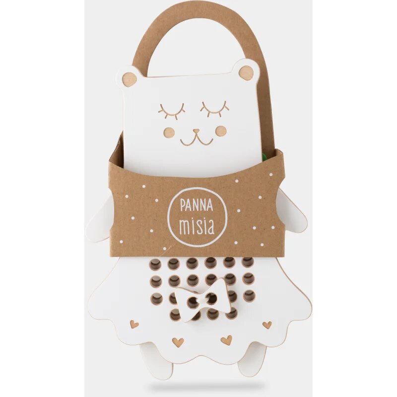 Milin Wooden Lacing Toy Mrs. Teddy aktivnostna igrača 22 cm x 16 cm x 07 cm 1 kos