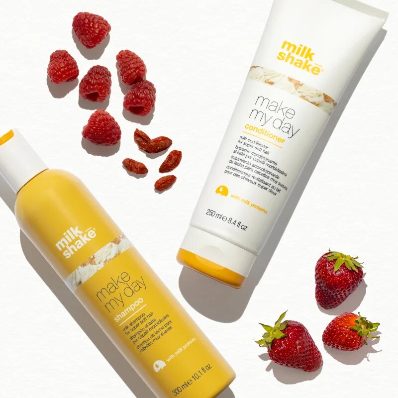 milk_shake® Duo pack Make My Day set z beljakovino za vse tipe las 2 kos