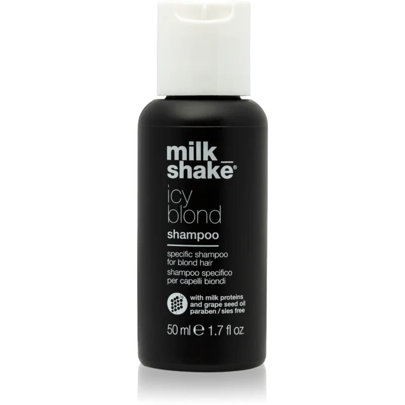 milk_shake® Icy Blond Shampoo šampon za nevtralizacijo rumenih tonov za blond lase 50 ml