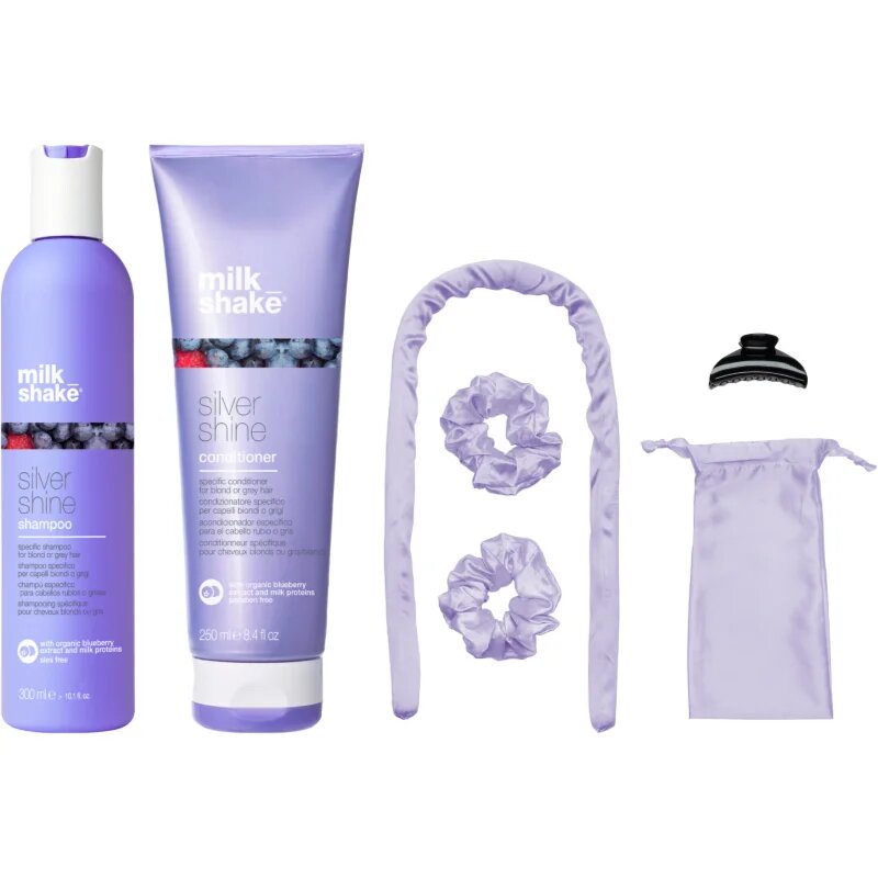 milk_shake® Kit Silver Shine darilni set za blond lase in lase s prameni 1 kos