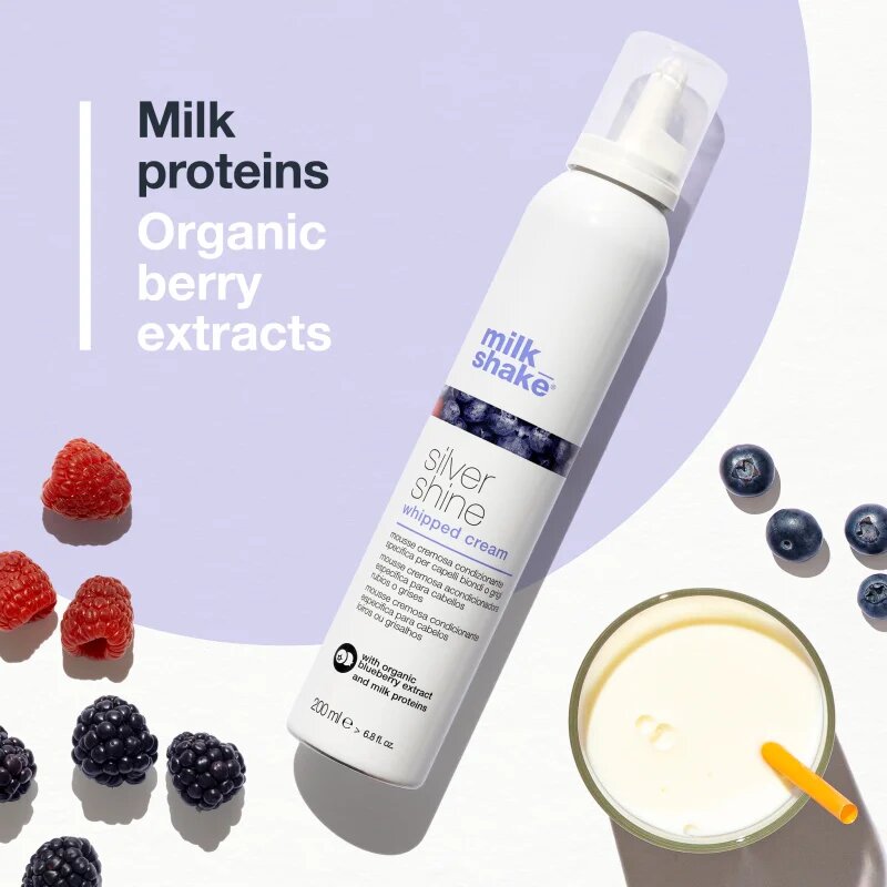milk_shake® Silver Shine kremasta pena za blond lase za nevtralizacijo rumenih odtenkov 200 ml