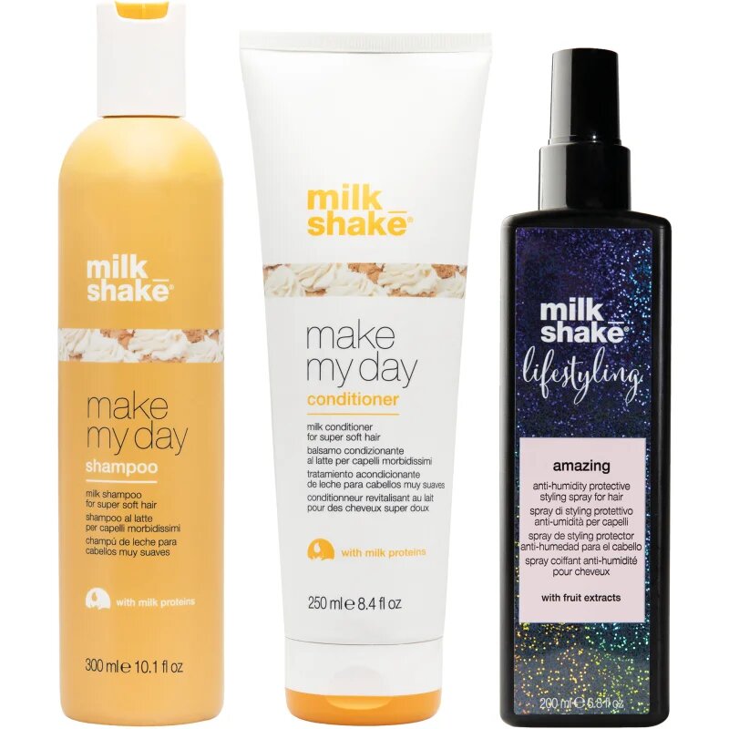 milk_shake® Three pack Amazing + Make My Day set za sijaj in mehkobo las