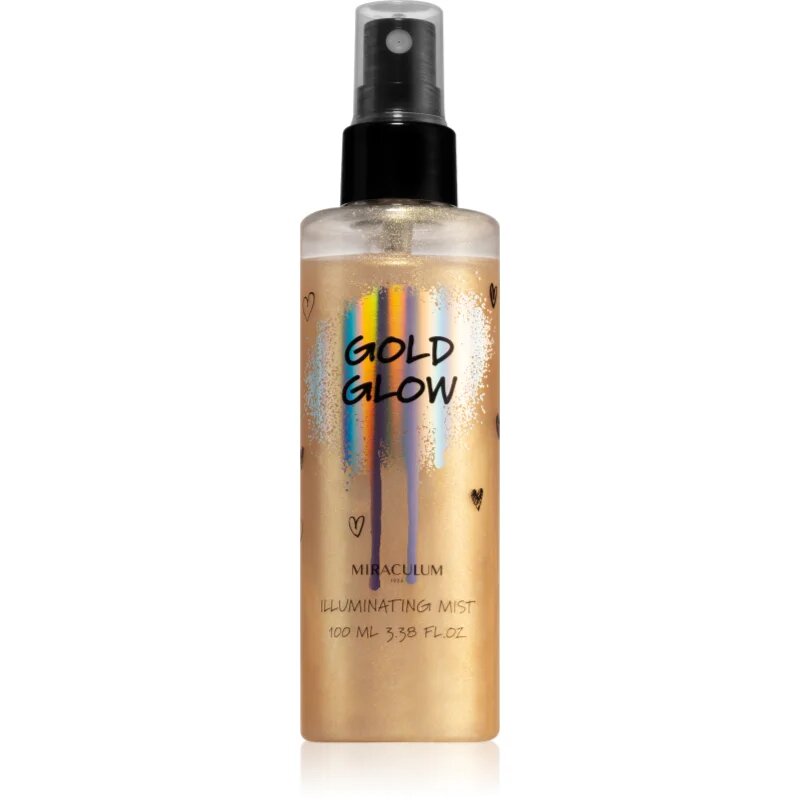 Miraculum Girls Collection Gold Glow posvetlitvena meglica za obraz in telo z bleščicami 100 ml