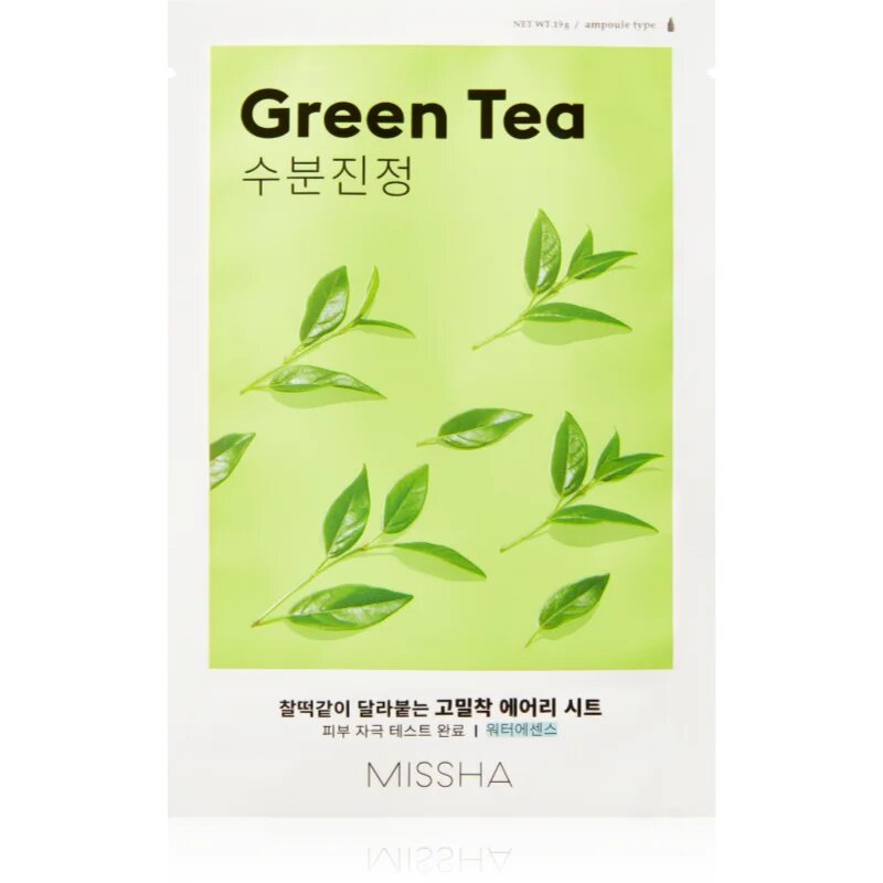 Missha Airy Fit Green Tea pomirjevalna tekstilna maska z zelenim čajem 19 g