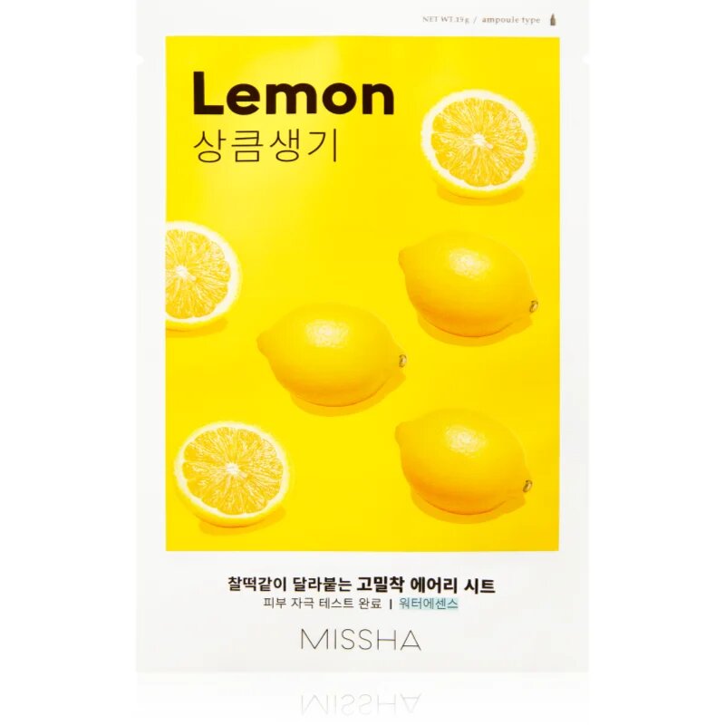 Missha Airy Fit Lemon maska iz platna za posvetlitev in vitalnost kožo 19 g