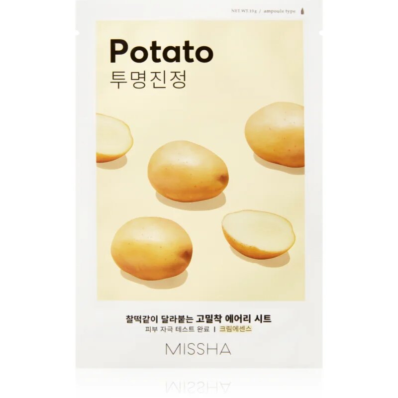 Missha Airy Fit Potato gladilna maska iz platna za osvetlitev kože 19 g