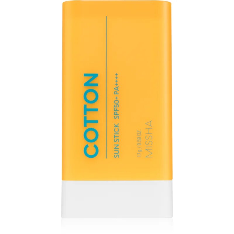 Missha All Around Safe Block Cotton Sun Stick vodoodporna krema za sončenje za obraz v paličici SPF 50+ 17 g