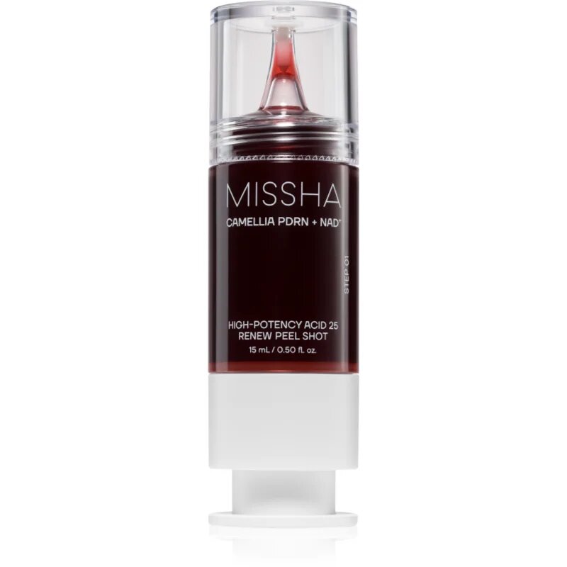 Missha Camellia PDRN NAD+ Renew Peel Shot eksfoliacijski piling serum za posvetlitev in zgladitev kože 15 ml