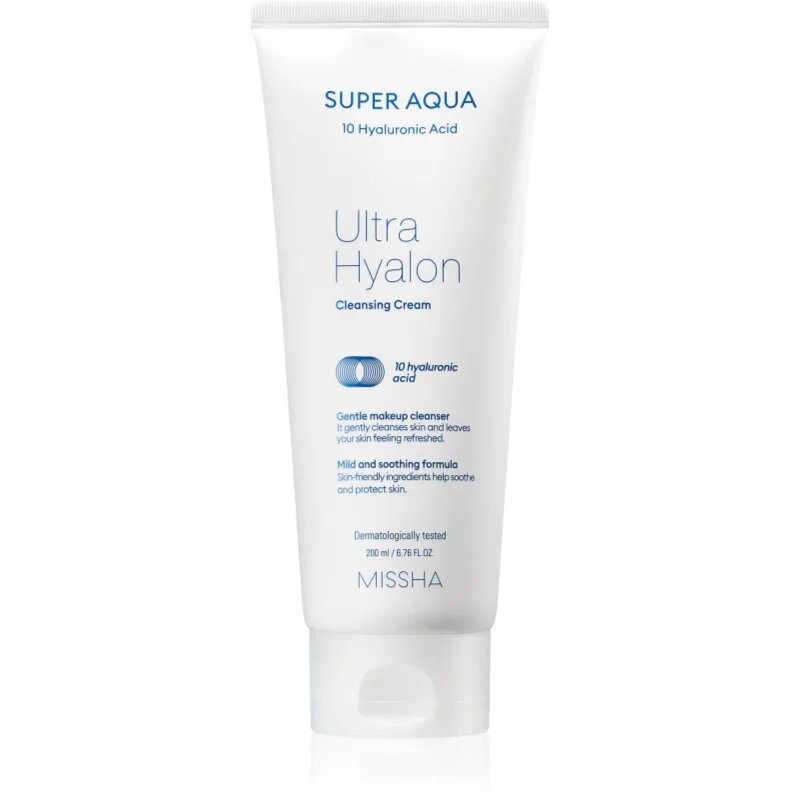 Missha Super Aqua 10 Hyaluronic Acid vlažilna čistilna krema 200 ml