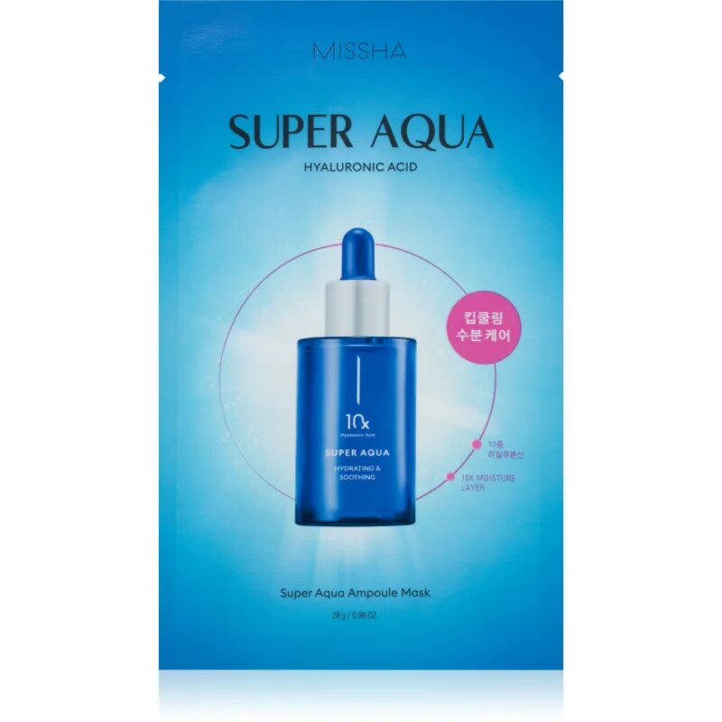 Missha Super Aqua 10 Hyaluronic Acid vlažilna tekstilna maska 28 g