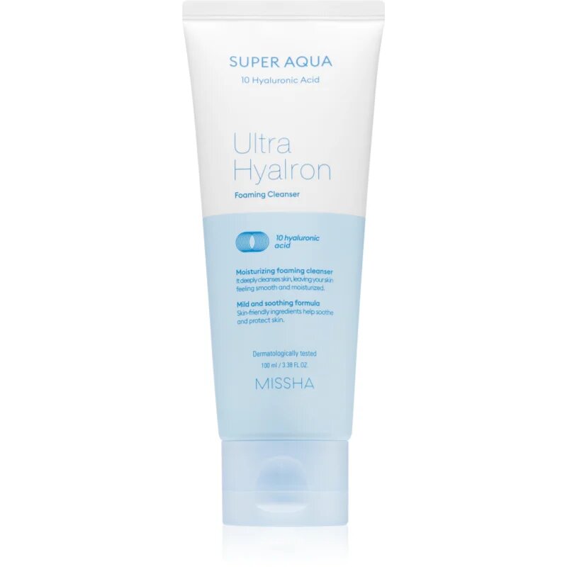 Missha Super Aqua Ultra Hyalron Firming Cleanser nežni čistilni gel za intenzivno hidracijo 100 ml
