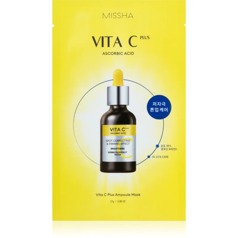 Missha Vita C Plus revitalizacijska maska iz platna z vitaminom C 27 g