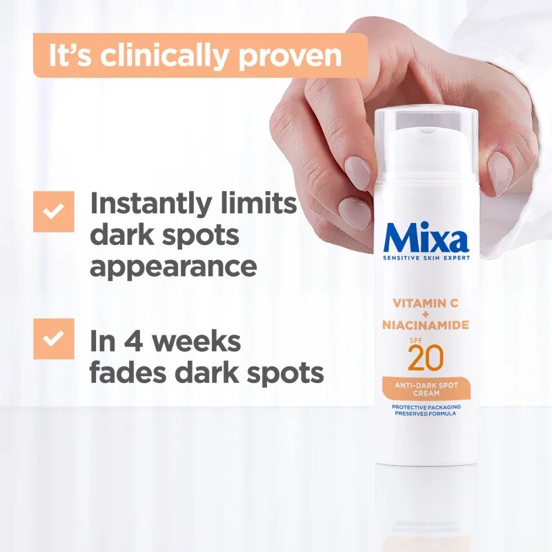 MIXA Anti-Dark Spot dnevna krema proti temnim madežem SPF 20 50 ml