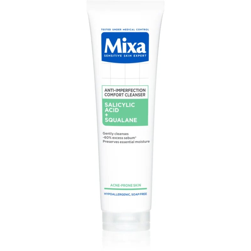 MIXA Anti-Imperfection Comfort Cleanser čistilni gel za obraz proti nepravilnostim na aknasti koži 150 ml
