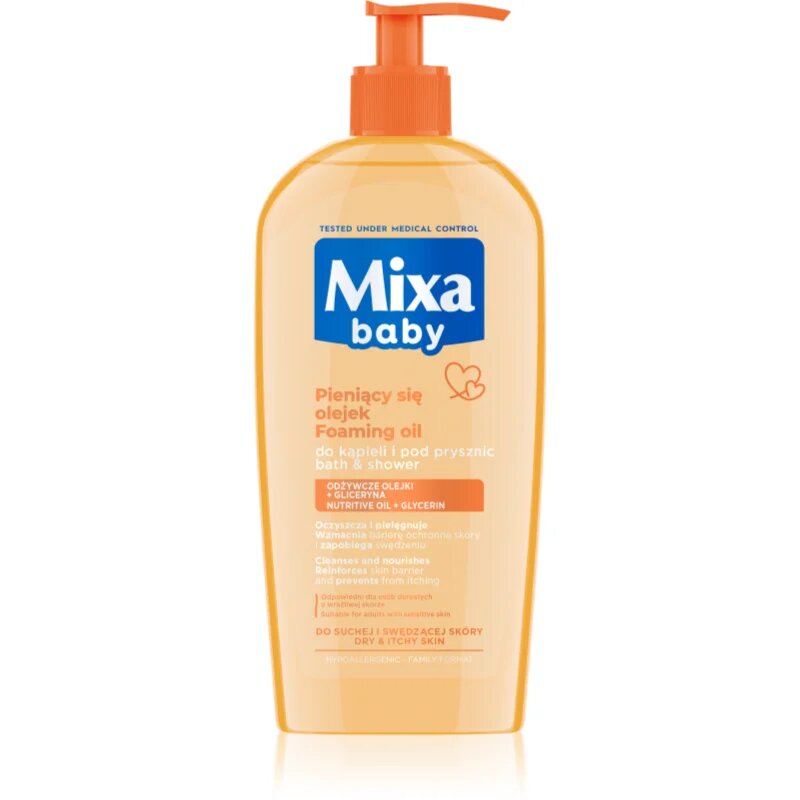 MIXA Baby penasto olje za prhanje in kopel 400 ml