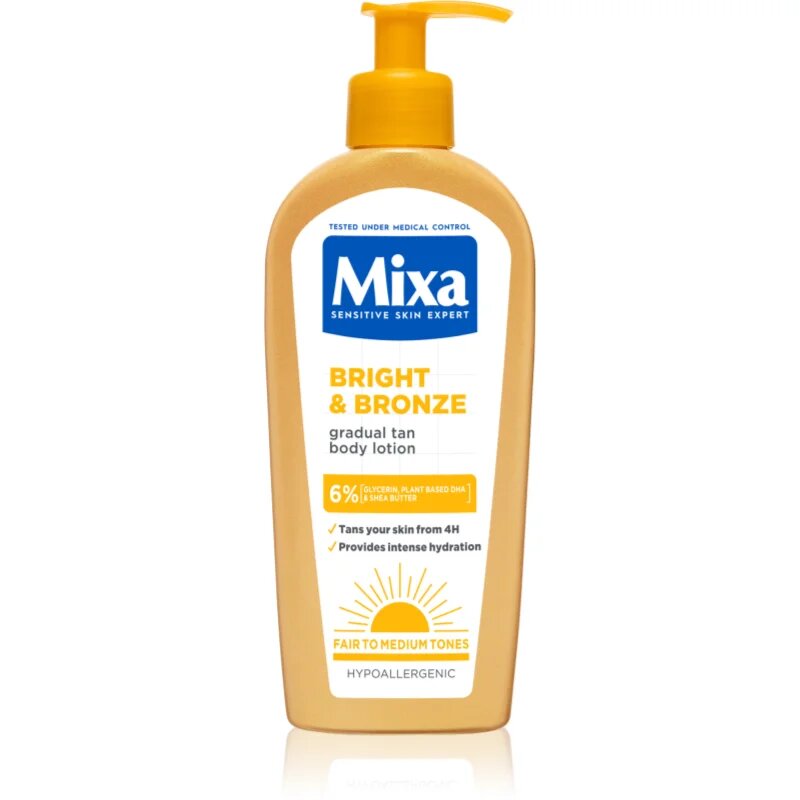 MIXA Bright & Bronze hranilna krema za telo za postopno porjavitev 250 ml