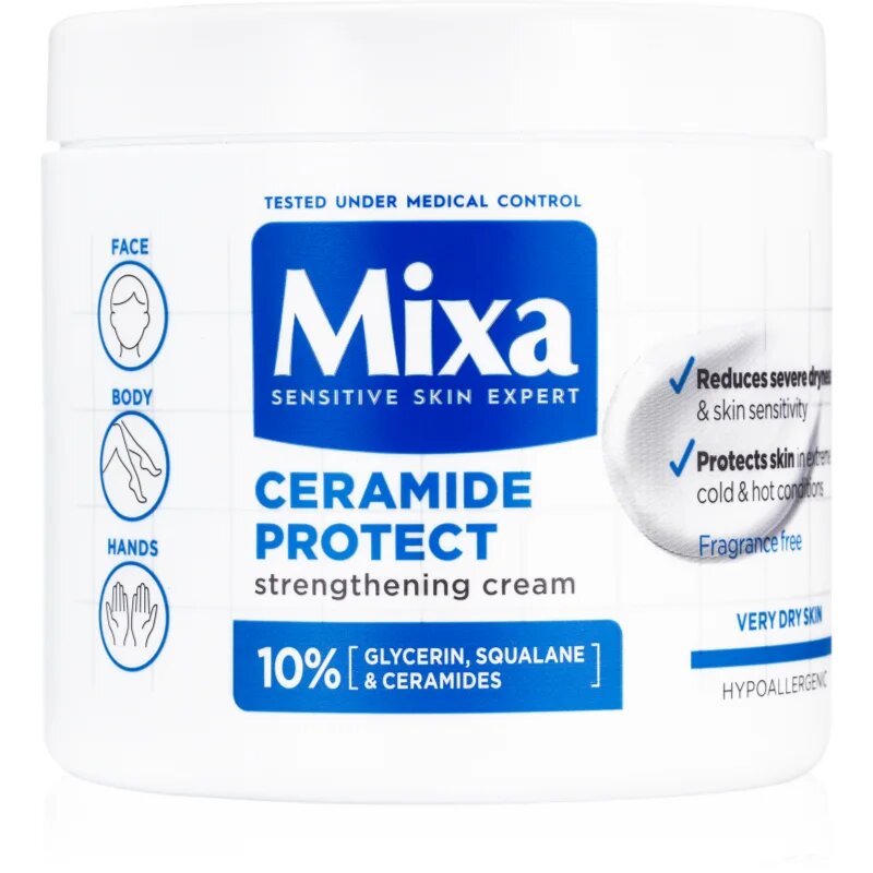 MIXA Ceramide Protect regeneracijska krema za telo za občutljivo kožo 400 ml