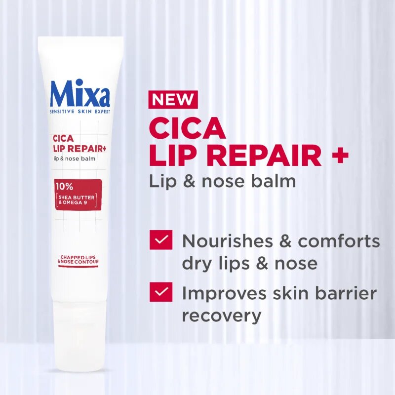 MIXA Cica Lip Repair+ intenzivni vlažilni balzam za ustnice 10 ml