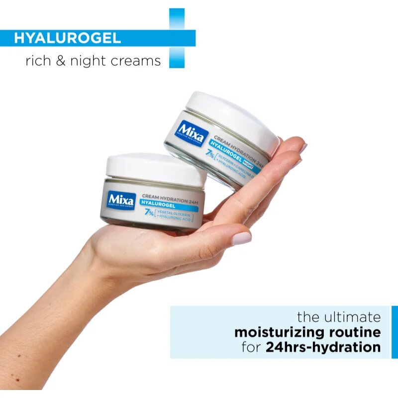 MIXA Hyalurogel dnevna in nočna krema s hialuronsko kislino 2x50 ml