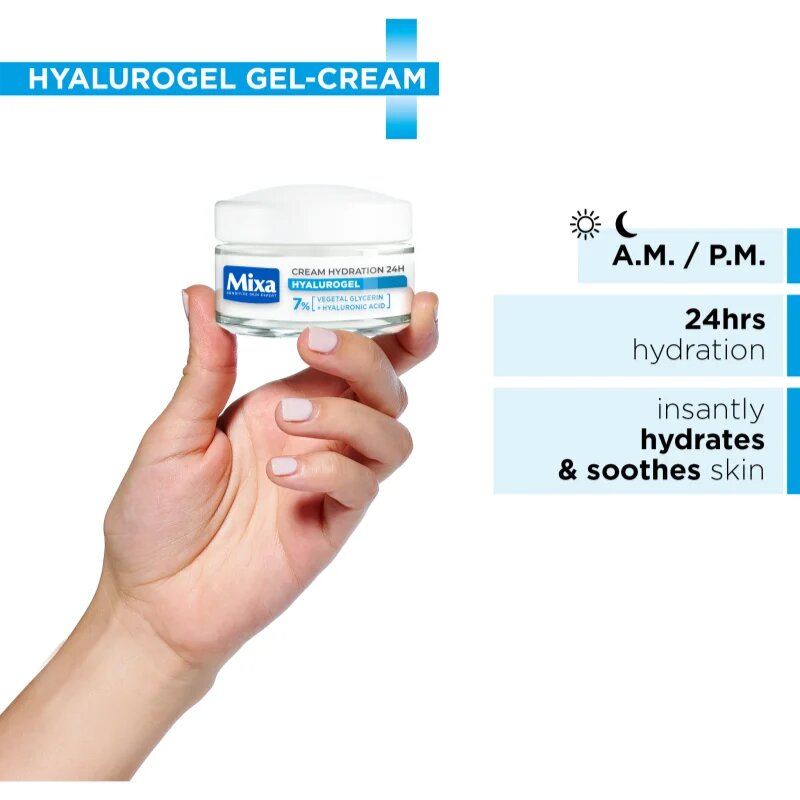 MIXA Hyalurogel dnevna in nočna krema s hialuronsko kislino 2x50 ml