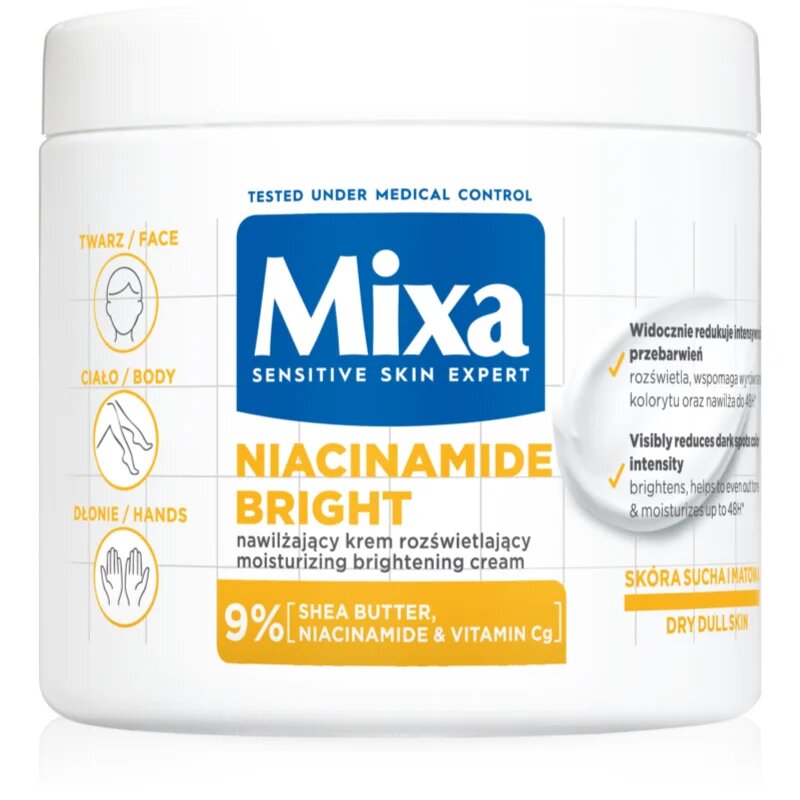 MIXA Niacinamide Bright intenzivna vlažilna krema proti temnim madežem 400 ml