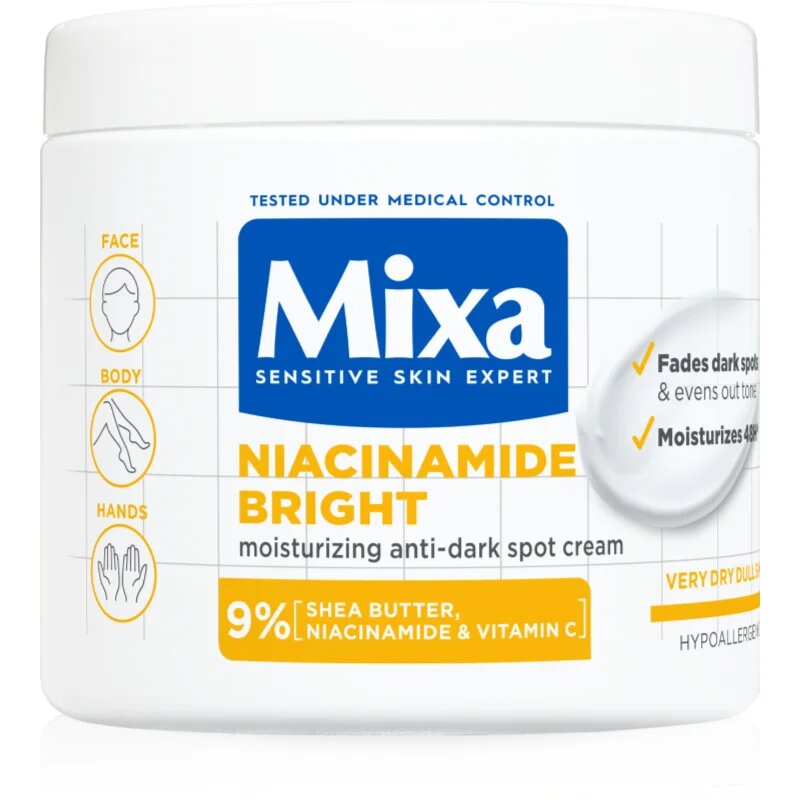 MIXA Niacinamide Bright intenzivno vlažilna krema proti temnim madežem 400 ml