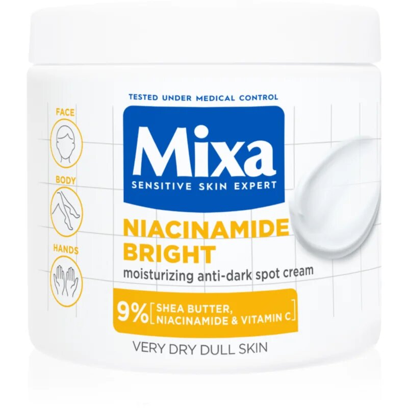 MIXA Niacinamide Bright krema za telo za osvetljevanje kože in hidratacijo 400 ml
