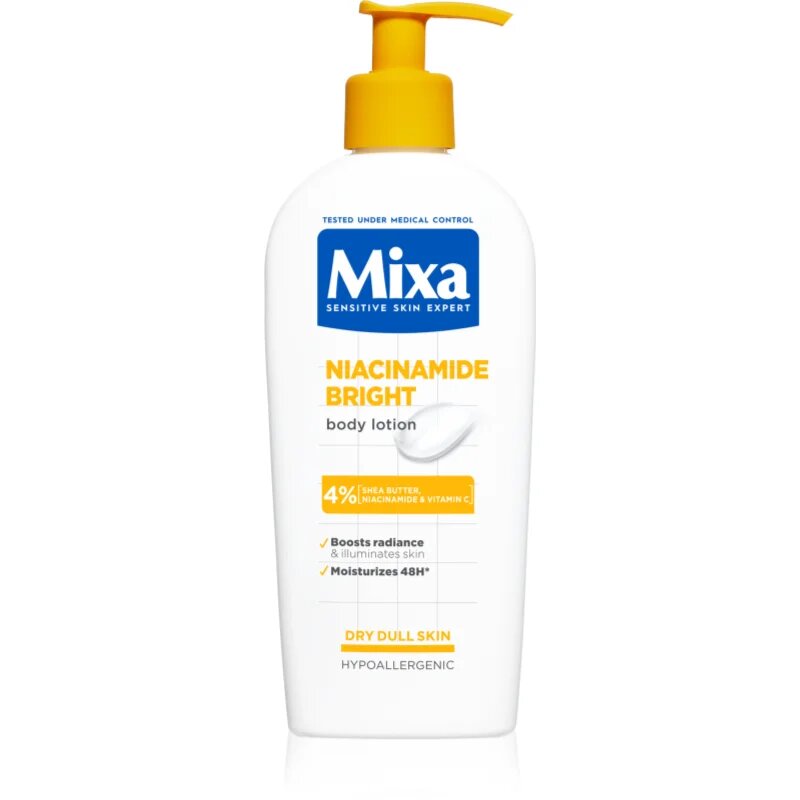 MIXA Niacinamide Bright maslo za telo z karitejevim maslom 250 ml