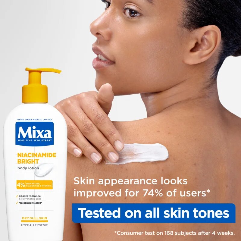 MIXA Niacinamide Bright maslo za telo z karitejevim maslom 250 ml