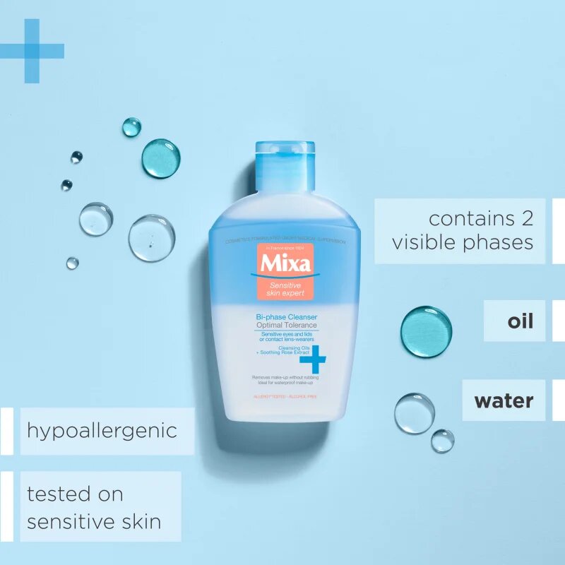 MIXA Optimal Tolerance dvokomponentni odstranjevalec ličil za oči 125 ml