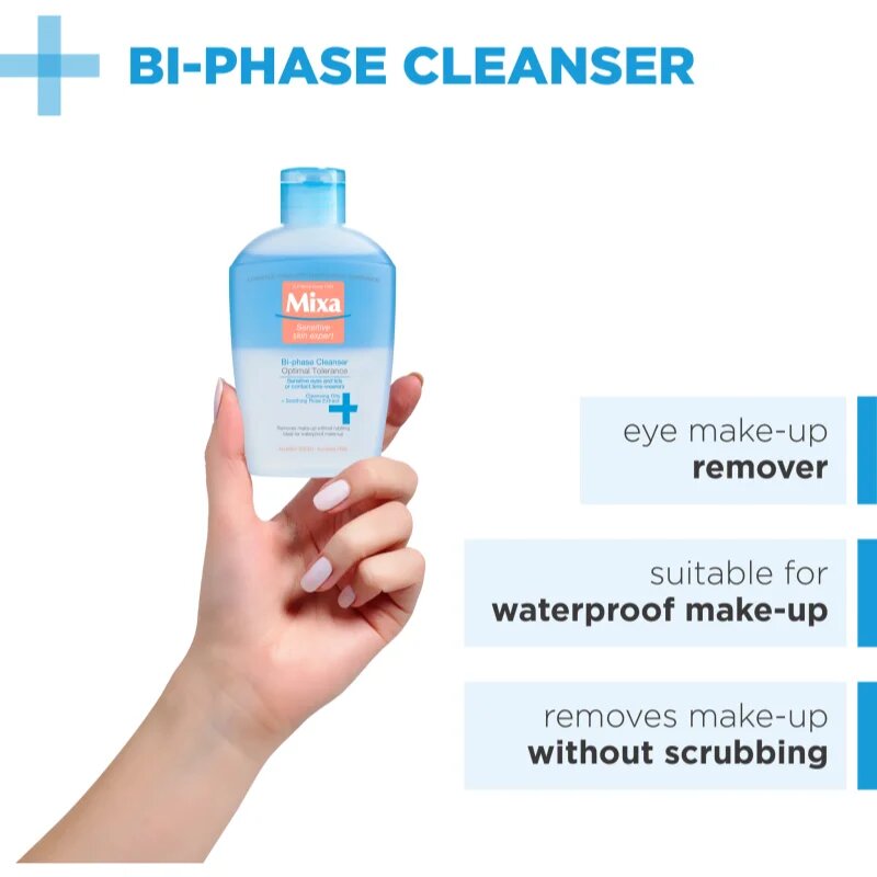 MIXA Optimal Tolerance dvokomponentni odstranjevalec ličil za oči 125 ml