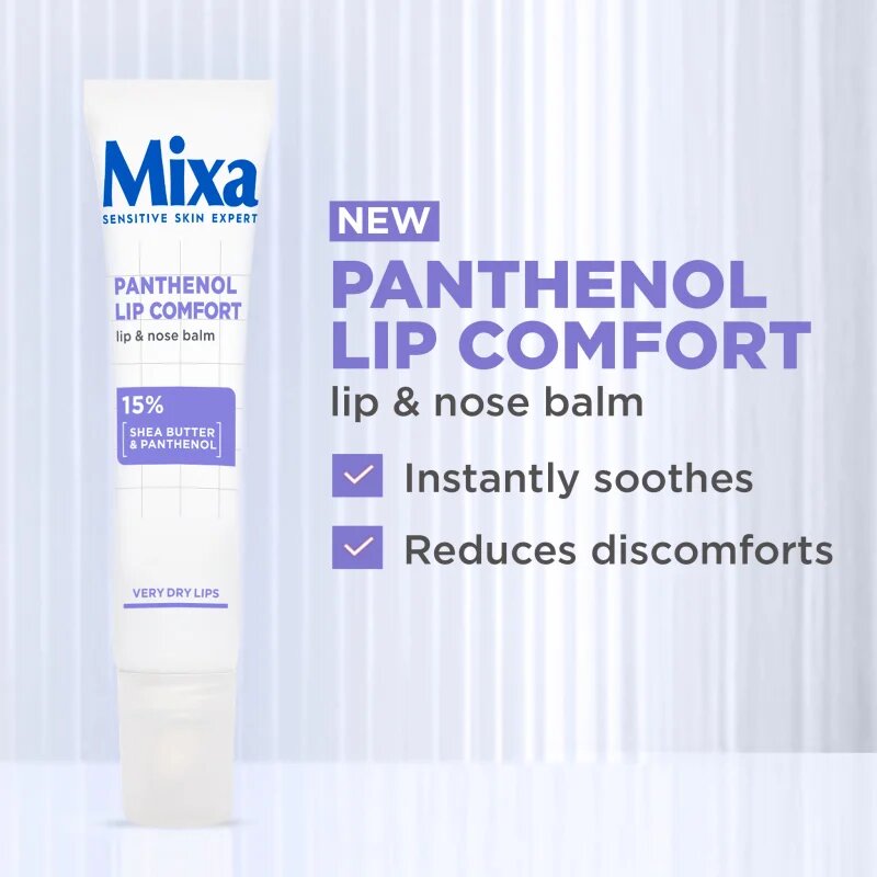 MIXA Panthenol Comfort balzam za ustnice in nos s pantenolom 10 ml