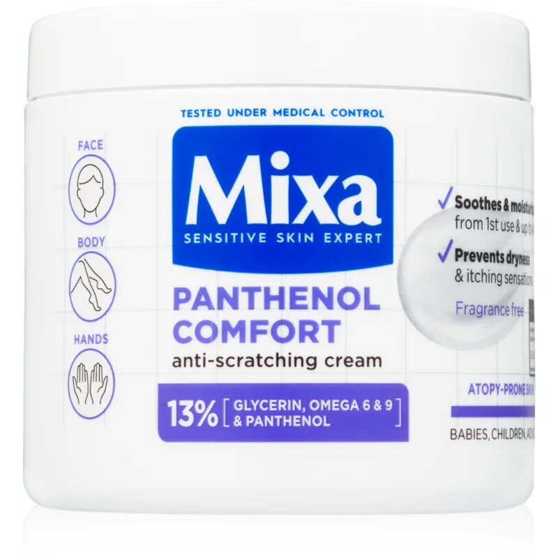 MIXA Panthenol Comfort regeneracijska krema za telo za suho do atopijsko kožo 400 ml