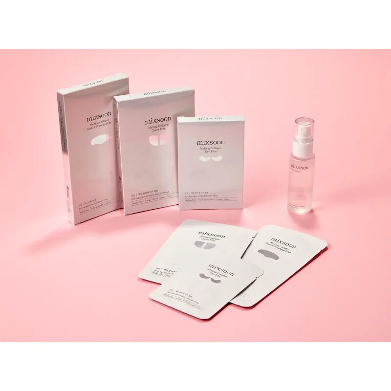mixsoon Melting Collagen Neck & Forehead Film vlažilna tekstilna maska za obraz in vrat 5 kos
