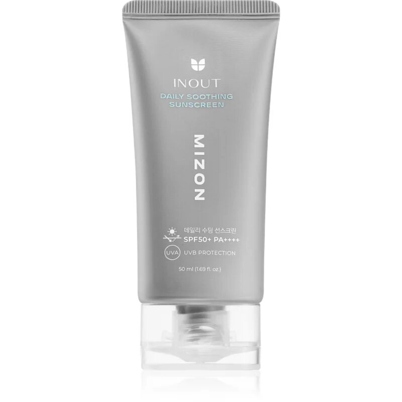 Mizon Inout Daily Soothing Sunscreen ultra lahki zaščitni fluid s pomirjajočim učinkom SPF 50+ 50 ml