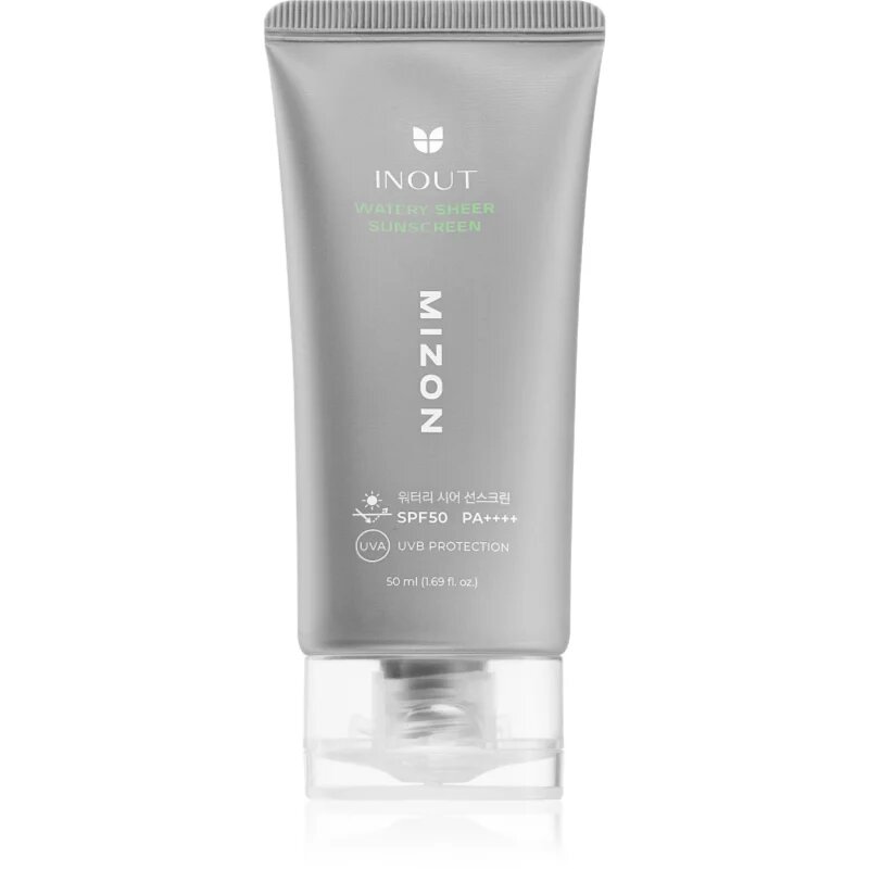 Mizon Inout Watery Sheer Sunscreen lahka zaščitna krema za obraz z vlažilnim učinkom SPF 50+ 50 ml
