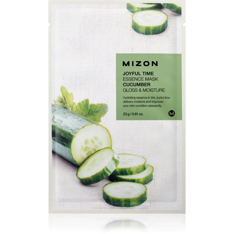 Mizon Joyful Time Cucumber maska iz platna s posvetlitvenim in vlažilnim učinkom 23 g