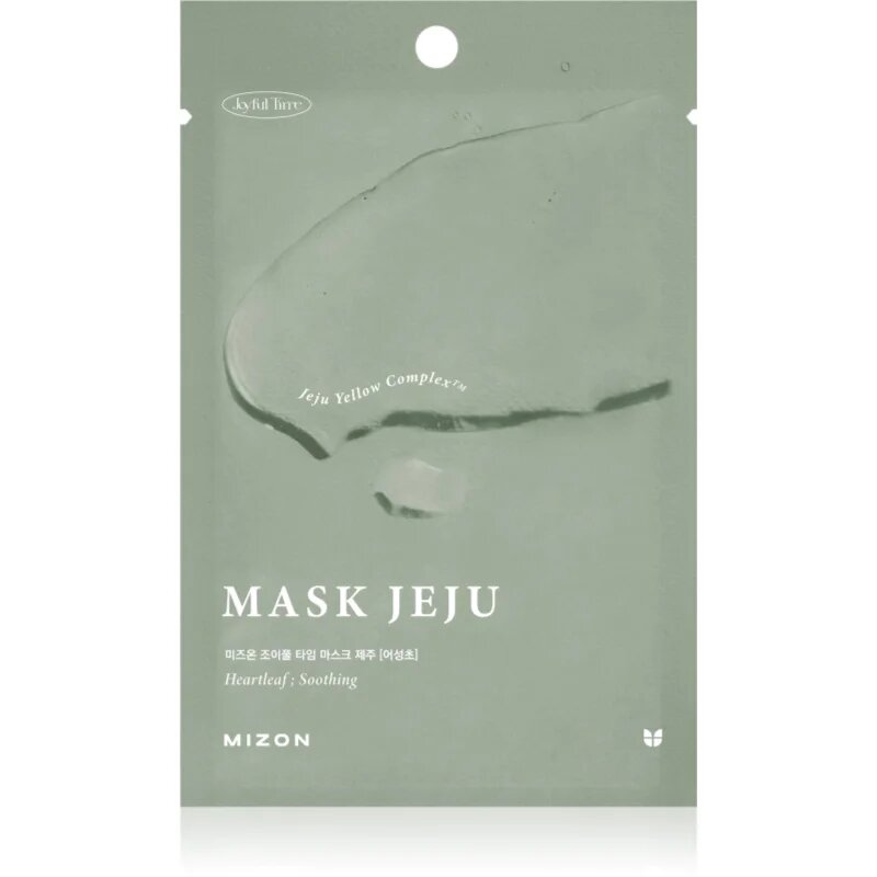 Mizon Joyful Time Jeju Heartleaf pomirjevalna tekstilna maska za suho in razdraženo kožo 23 g