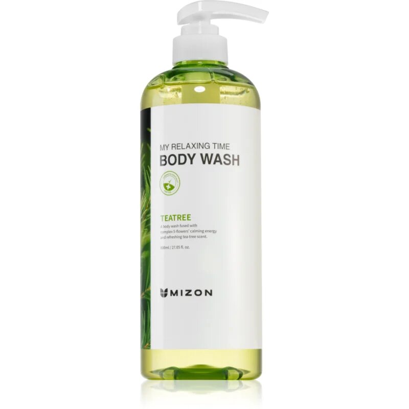 Mizon My Relaxing Time Tea Tree osvežujoč gel za prhanje za problematično in mastno kožo 800 ml