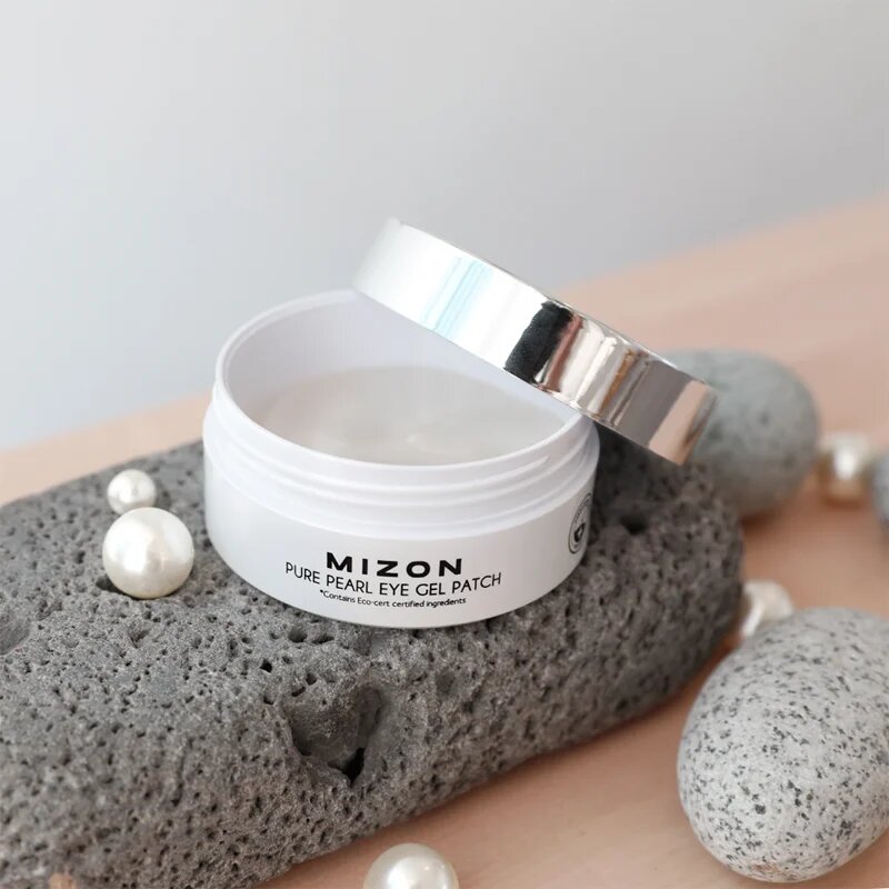 Mizon Pure Pearl Eye Gel Patch hidrogel maska za predel okoli oči proti oteklinam in temnim kolobarjem 60 kos