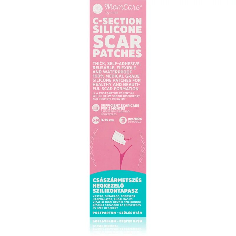 MomCare by Lina C-Section Silicone Scar Patches silikonski obliži za brazgotine po carskem rezu velikost S-M 3x15 cm 3 kos