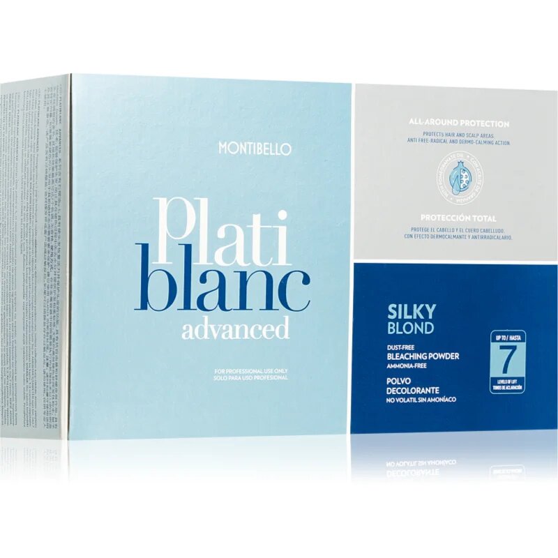 Montibello Plati blanc posvetlitveni puder s sivko Silky Blond 2x500 g