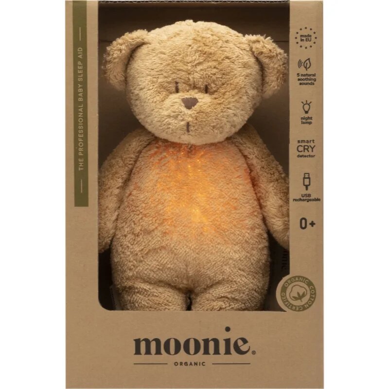 Moonie Bear 2.0 Organic Cappuccino ninica z melodijo 1 kos