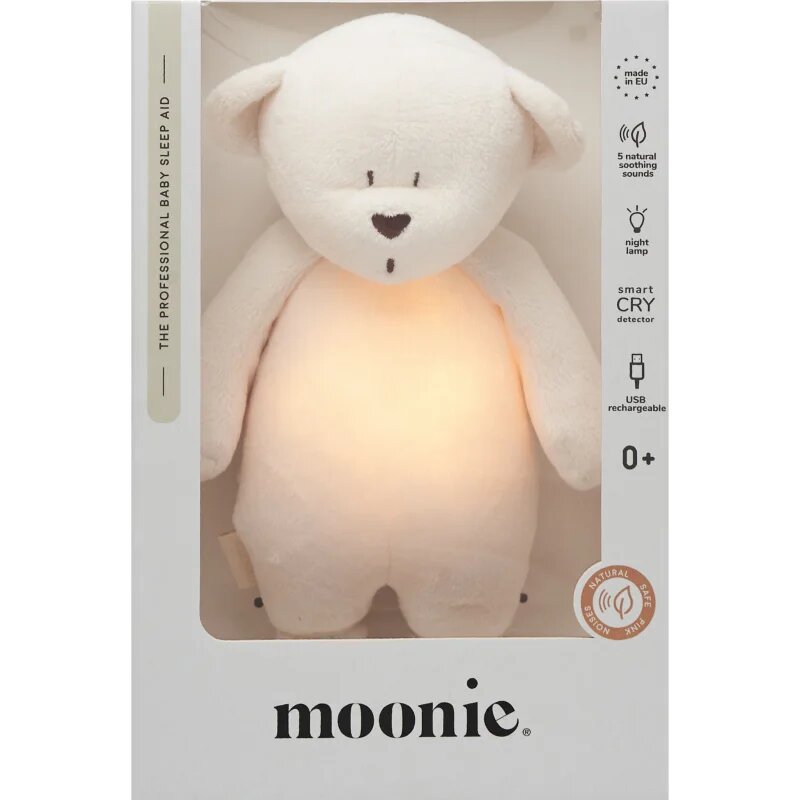 Moonie Bear 2.0 Organic Cream ninica z melodijo 1 kos