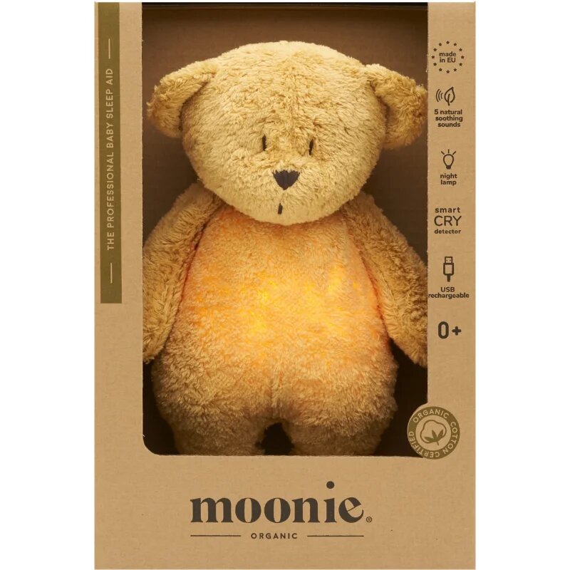 Moonie Bear 2.0 Organic Honey ninica z melodijo 1 kos