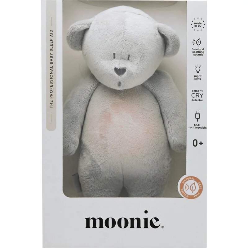 Moonie Bear 2.0 Organic Silver ninica z melodijo 1 kos