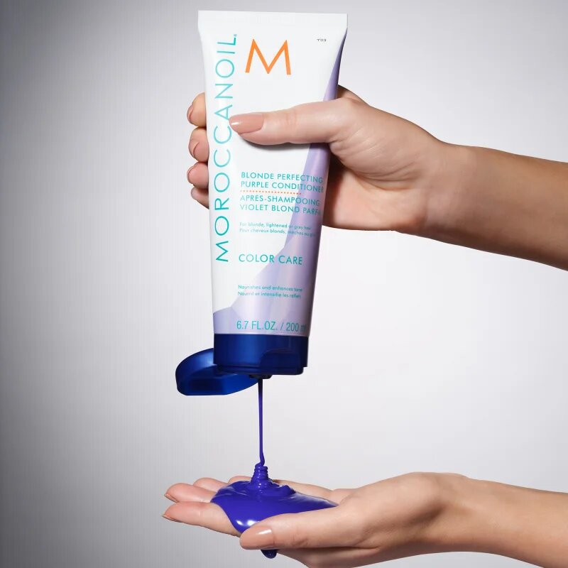 Moroccanoil Color Care Blonde Perfecting Purple Conditioner vijoličen balzam za blond lase in lase s prameni 200 ml