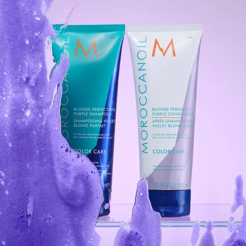 Moroccanoil Color Care Blonde Perfecting Purple Conditioner vijoličen balzam za blond lase in lase s prameni 200 ml
