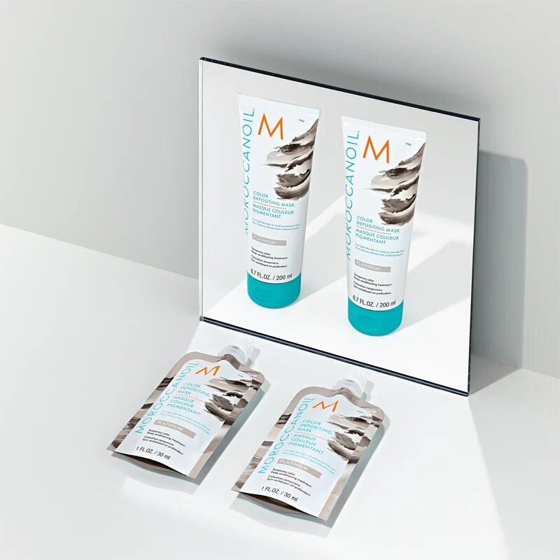Moroccanoil Color Depositing nežna hranilna maska brez permanentnih barvnih pigmentov Platinum 200 ml